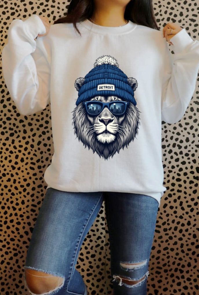 Detroit Sweatshirt - Vintage Lion Head