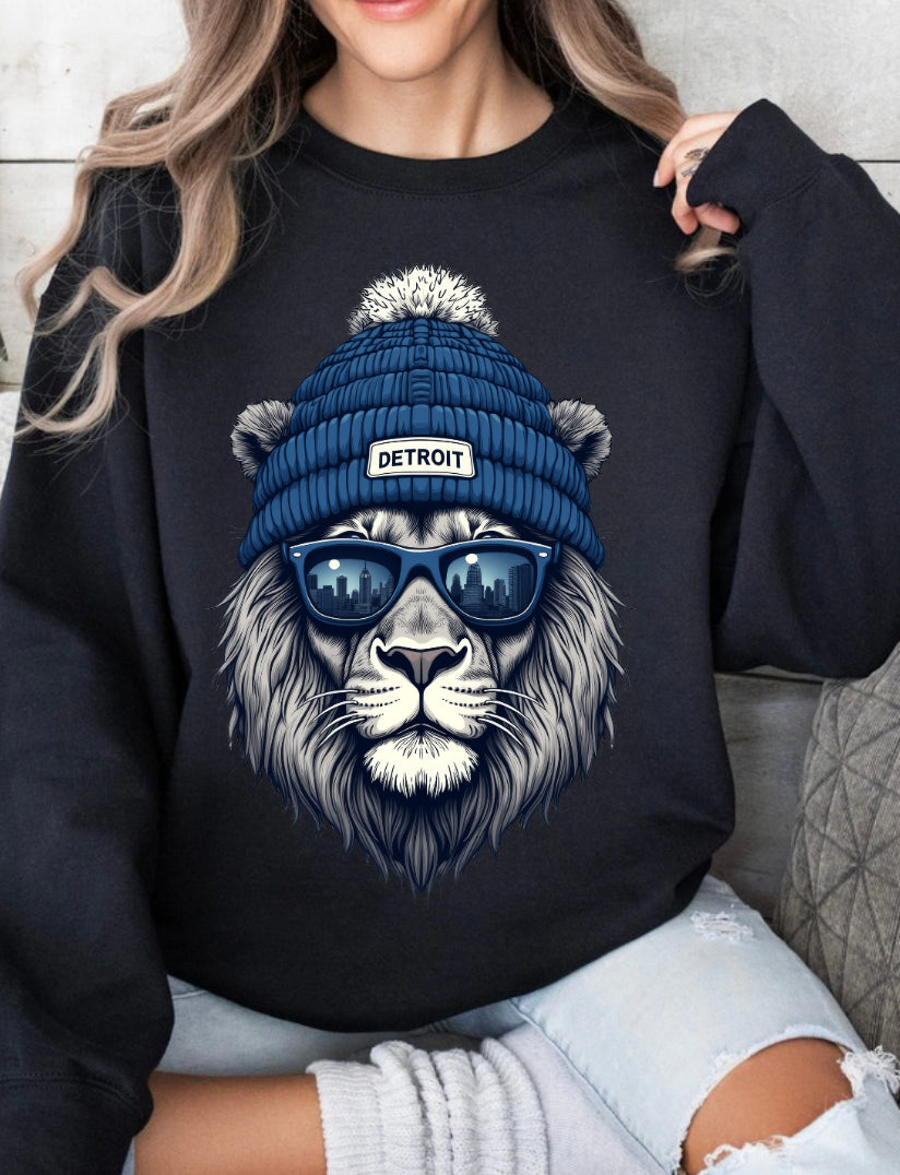 Detroit Sweatshirt - Vintage Lion Head
