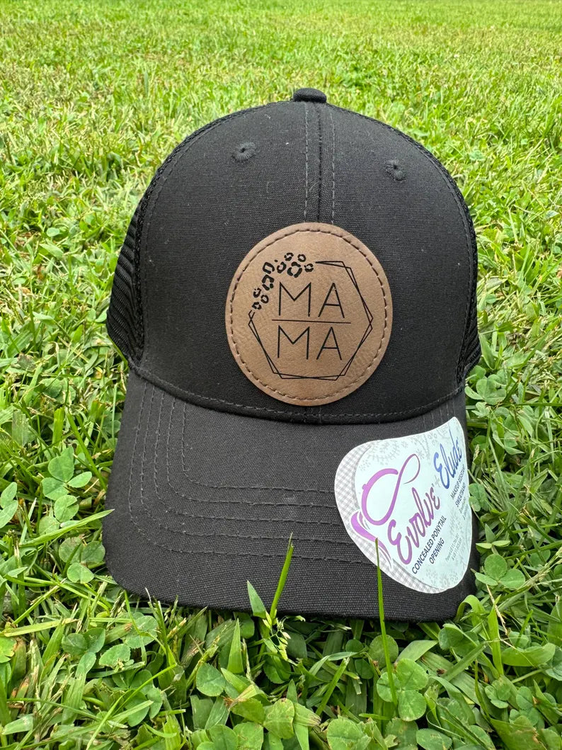 MAMA Leopard Design - Woman's Ponytail Hat